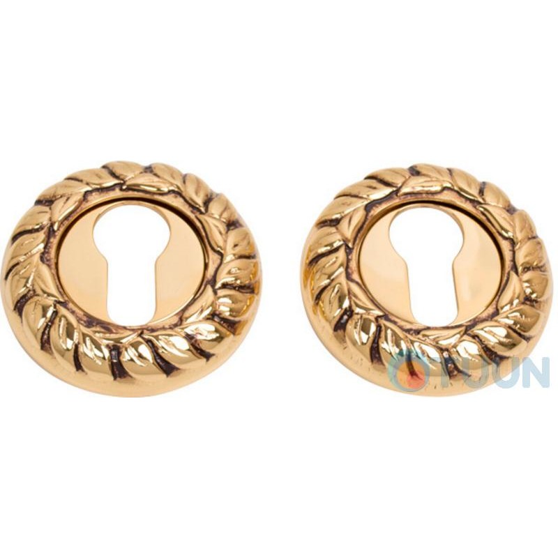 Накладка Fadex d60mm кругла золото 24k/коричн кл