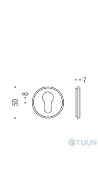 Вставка под цилиндр Blindate PB08 пластик черный.