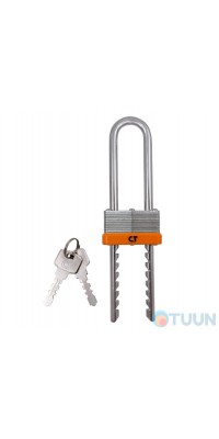 Comit padlock open with adjustable shackle 75-120mm (barn) 2-lock orange