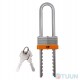 Comit padlock open with adjustable shackle 75-120mm (barn) 2-lock orange