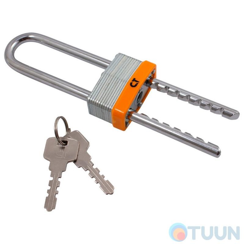 Comit padlock open with adjustable shackle 75-120mm (barn) 2-lock orange