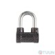 Padlock 50*35 mm open (barn) 3-key gray