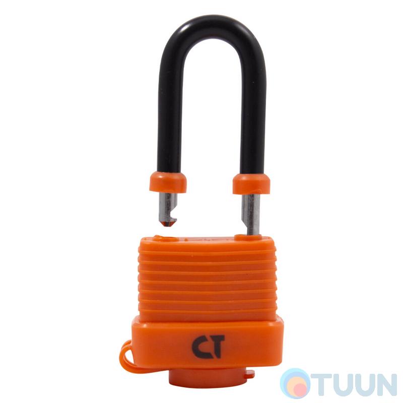 Padlock Comit 40 mm open with rubber cap (barn) 3cl orange