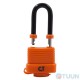 Padlock Comit 40 mm open with rubber cap (barn) 3cl orange