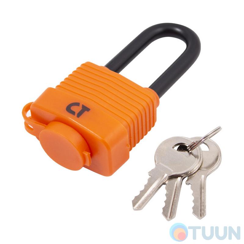 Padlock Comit 40 mm open with rubber cap (barn) 3cl orange