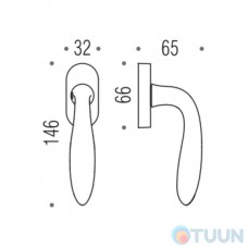Colombo Window handle Mach CD82DK/SM matt nickel