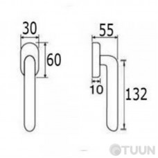 Window handle Fimet 1028 DK F20 Tasha matt nickel