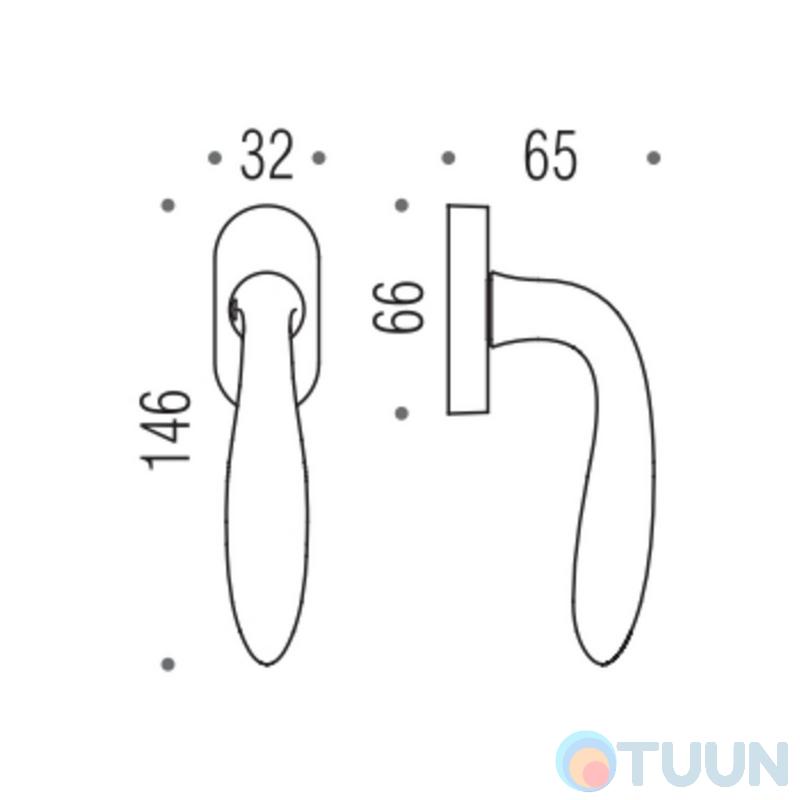 Colombo Window handle Mach CD82DK matte gold