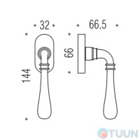 Colombo Window handle Ida ID 32 DK antique brass