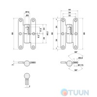 Петля карточная Otlav CI055140P203 черный DX левая