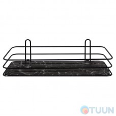 Arino bathroom shelf, rectangular, steel, 2 mounting methods, black marble