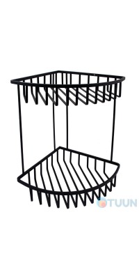 Trento corner double mesh shelf SS304 black