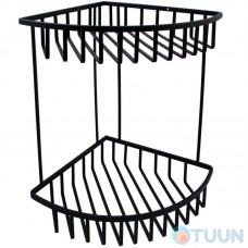 Trento corner double mesh shelf SS304 black