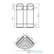 Corner mesh shelf double W2100 (21.5*21.5*34cm)
