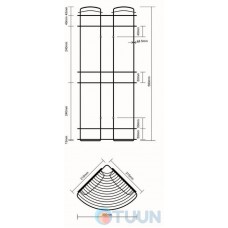 Triple corner mesh shelf W2101 (21.5*21.5*52.5cm)