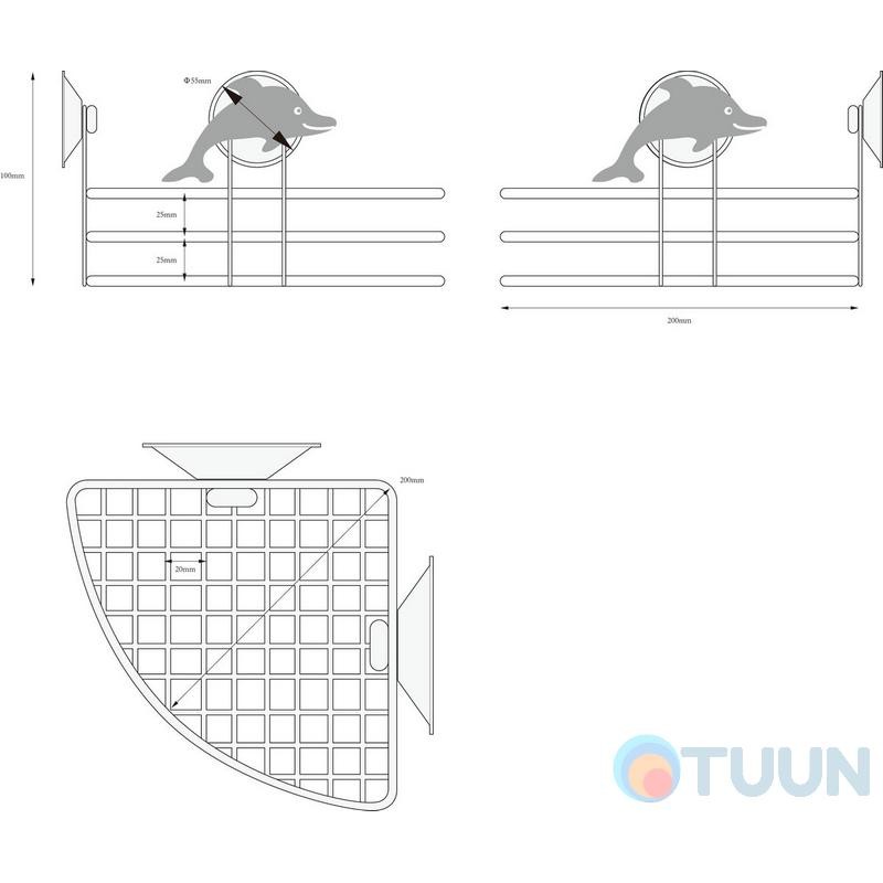 Corner mesh shelf "Dolphin" W2516С