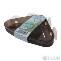 Arino Полочка угловая Aqualine 23*15*3,2 серая