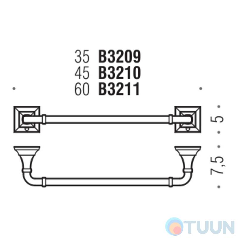 Colombo B3211 PortofinoTowel holder 59.8 cm chrome