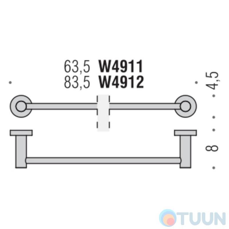Colombo W4912 PlusSingle hanger 83.5 cm chrome