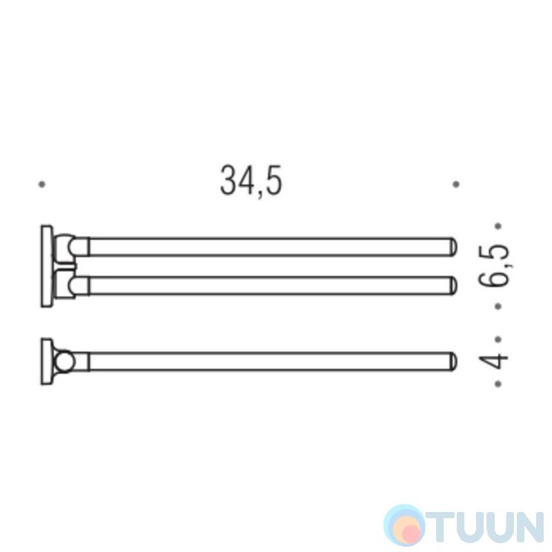 Double hanger 34.5 cm chrome Colombo B2212 Bart