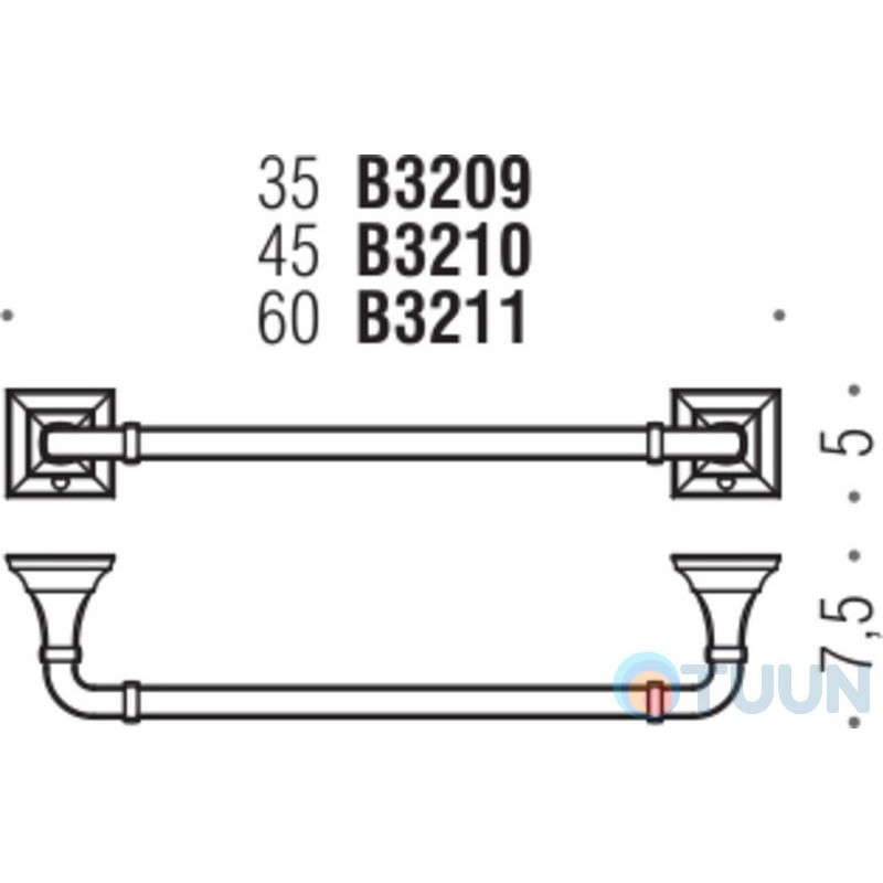 Colombo B3209 PortofinoTowel holder 35cm chrome