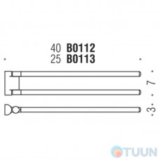 Colombo B0113 LunaDouble hanger 25cm chrome