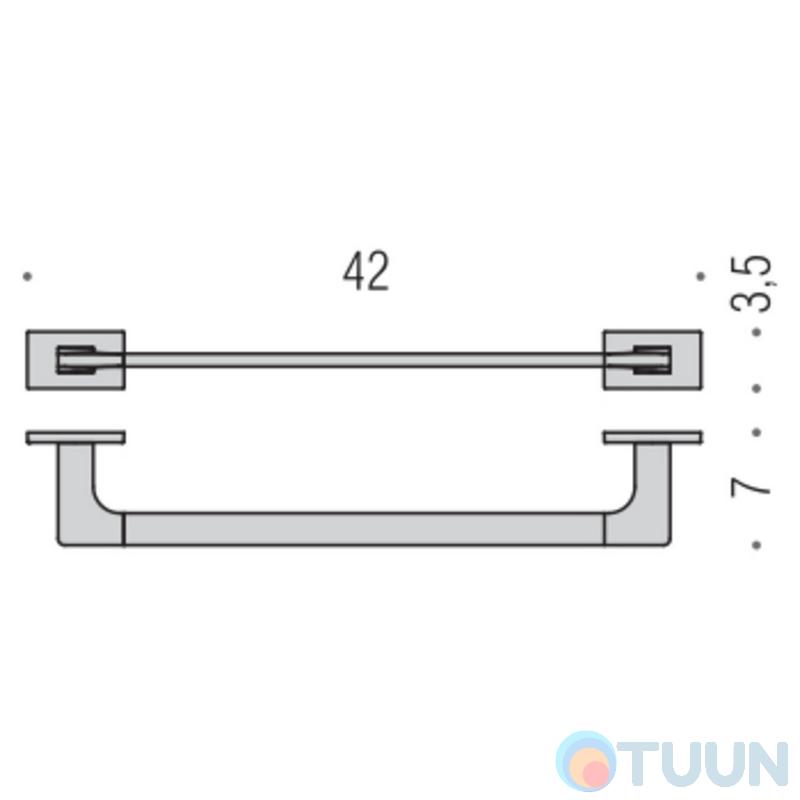 Single hanger 42cm chrome Colombo B1609 Look