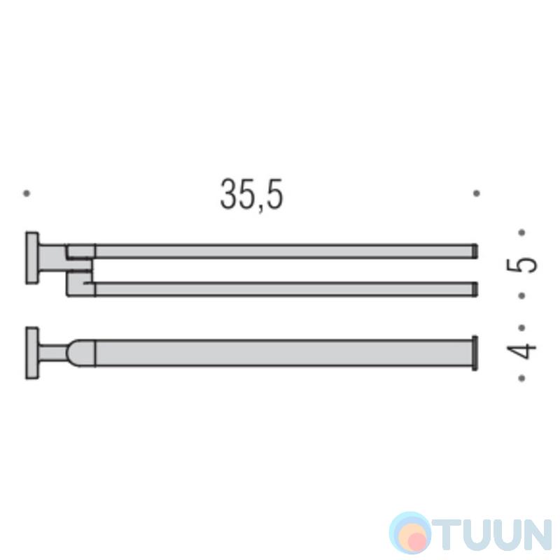 Double chrome hanger Colombo B5212 Nordic