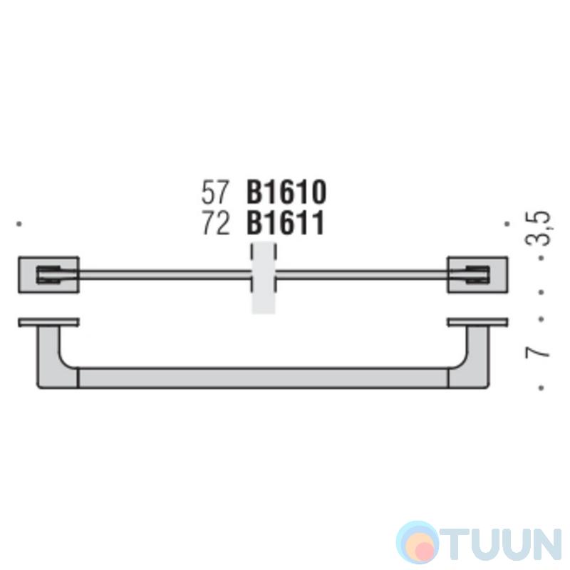 Colombo B1610 LookSingle hanger 57cm chrome