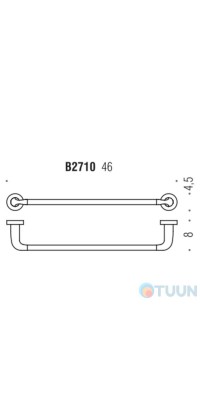 Colombo B2710 Basic Single coat hanger 46cm chrome