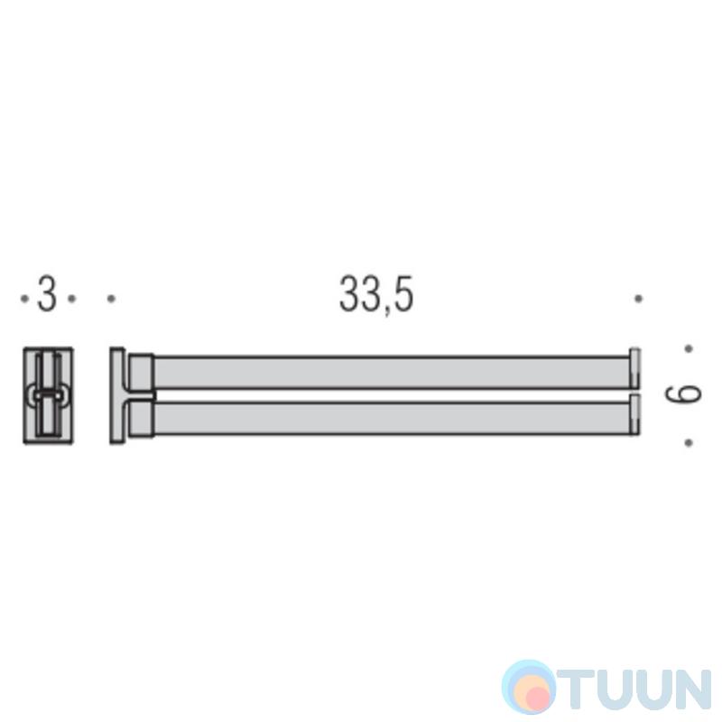Double hanger 33.5 cm chrome Colombo B1612 Look