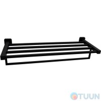 Trento rectangular SS304 black towel rack