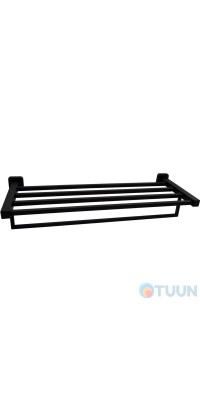Trento rectangular SS304 black towel rack