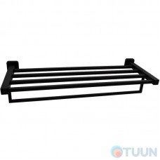 Trento rectangular SS304 black towel rack