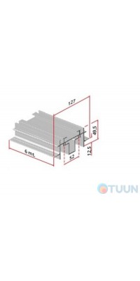 VILLES 2 422 / G NATURAL Закладной профиль для крепления 2-х направляющих 2100. 600cм.