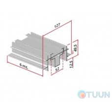 VILLES 2 422 / G NATURAL Built-in profile for mounting 2 guides 2100. 600cm.
