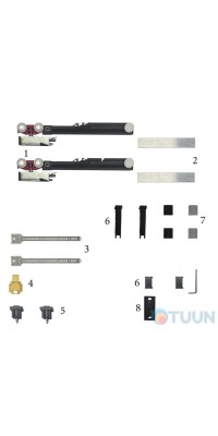 FLUID EVOLUTION sliding system for 1 door 80kg +2 built-in closers
