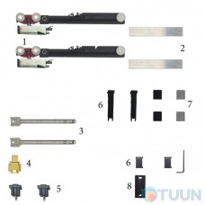 FLUID EVOLUTION sliding system for 1 door 80kg +2 built-in closers