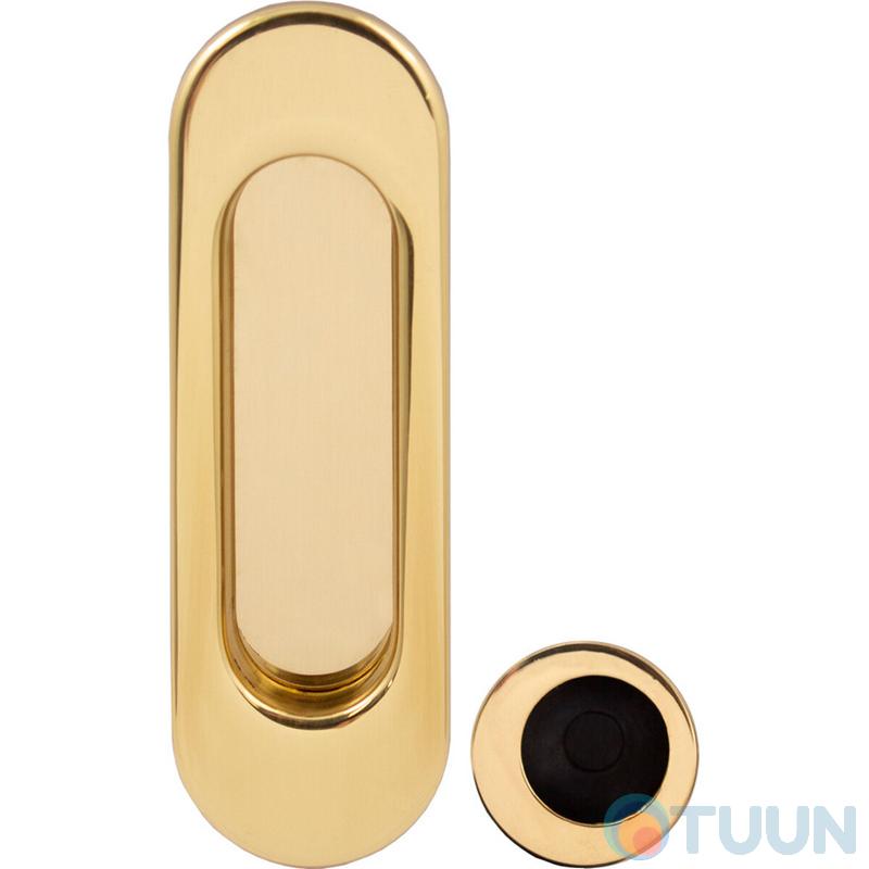 Oval handle for sliding doors Fimet 3665AC F01 half brass (set)