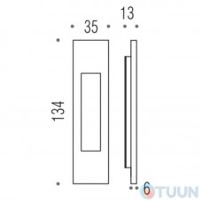Colombo ID411 handle, brass, sliding door