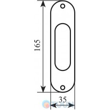 Sliding door handle Fimet 3668 F 43 matte bronze