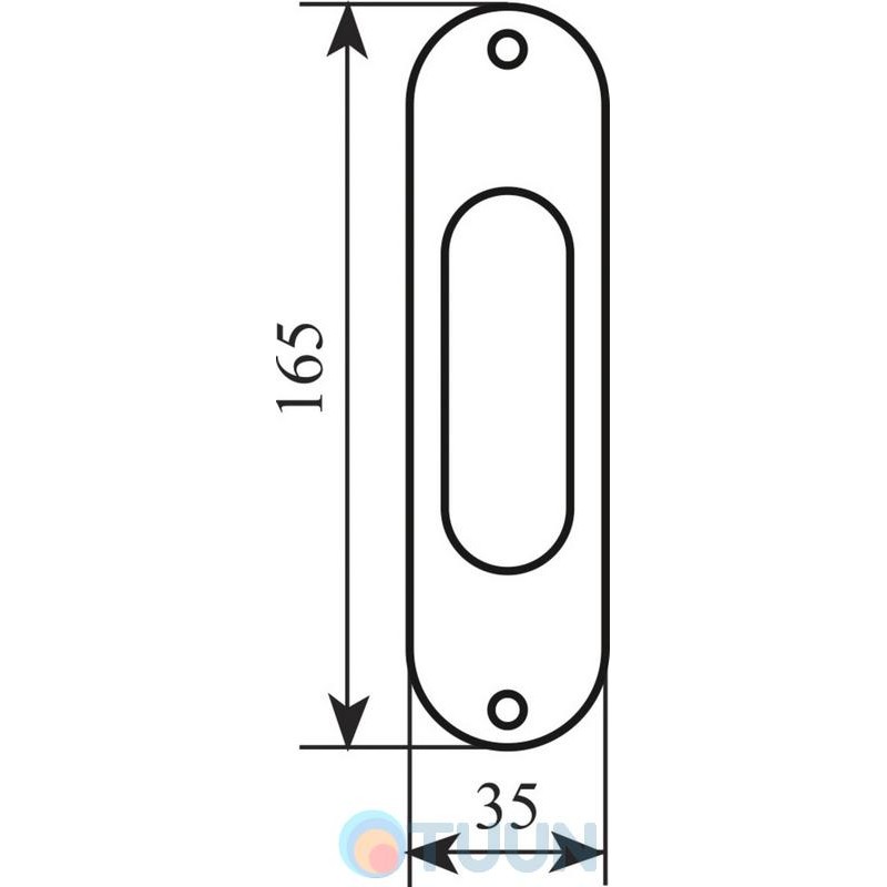 Sliding door handle Fimet 3668 F 43 matte bronze