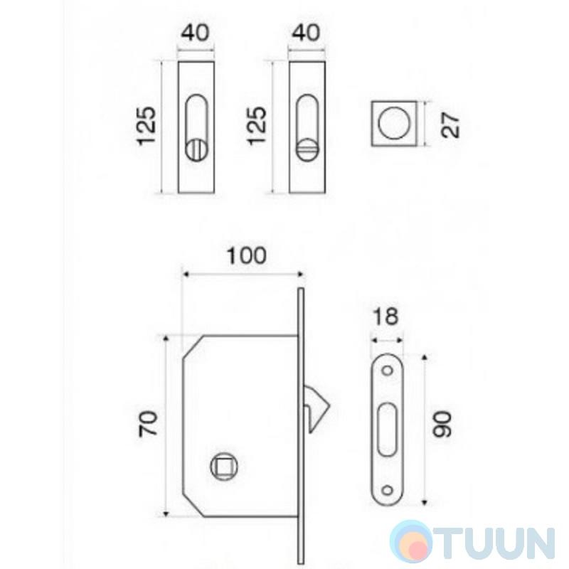 Ручка на раздвиж. дверь Fimet 3663AR F05+LOCK+MQ мат хром (комплект)