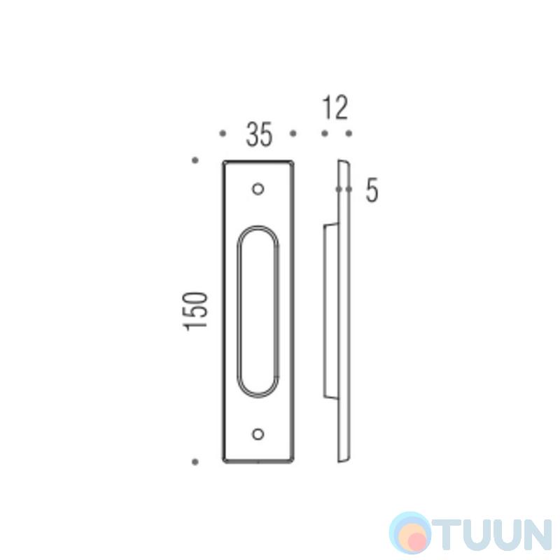 Colombo CD111 handle, polished brass, for sliding doors