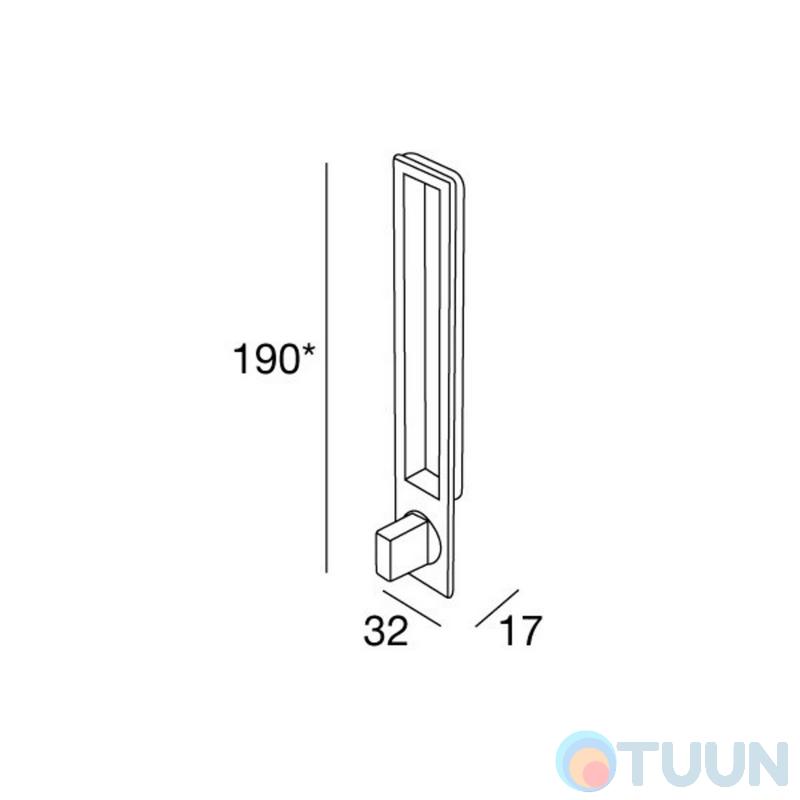 Handle for sliding doors Pamar MN 1096 Z matte black (E228)
