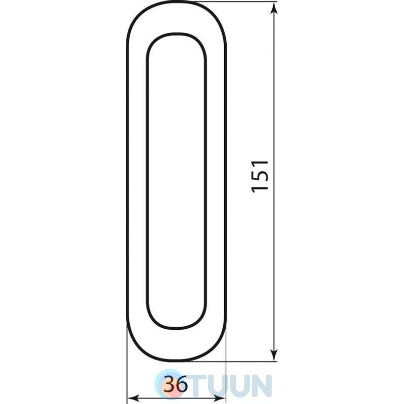 SL-150 SB handle, matte brass, for sliding doors