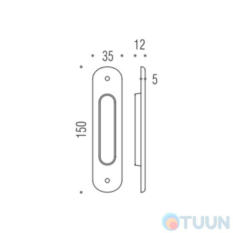 Colombo CD211 handle, matt chrome, for sliding doors