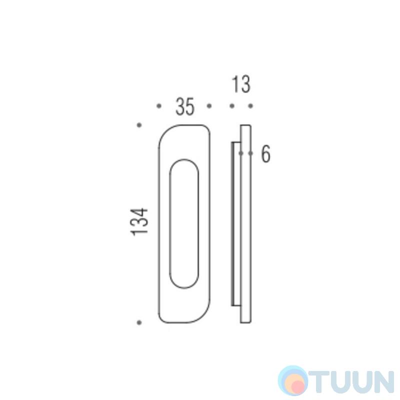 Colombo CD311 handle, nickel plated, for sliding doors