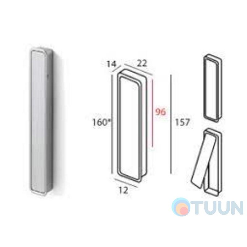 Pamar sliding door handle MN 1032 Z matt chrome (E 215)