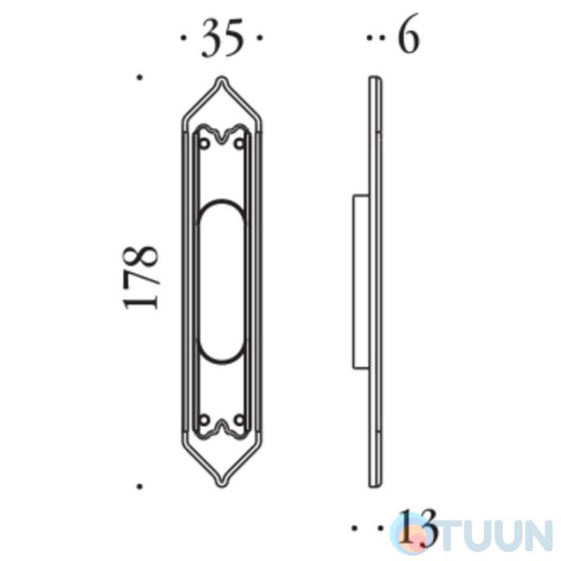 Colombo Louis XVI KLU111-BR sliding door handle bronze